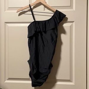 Black off shoulder 1pc swimsuit M